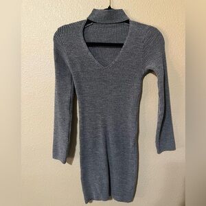 Windsor Mini Bodycon Gray Sweater Dress Size M